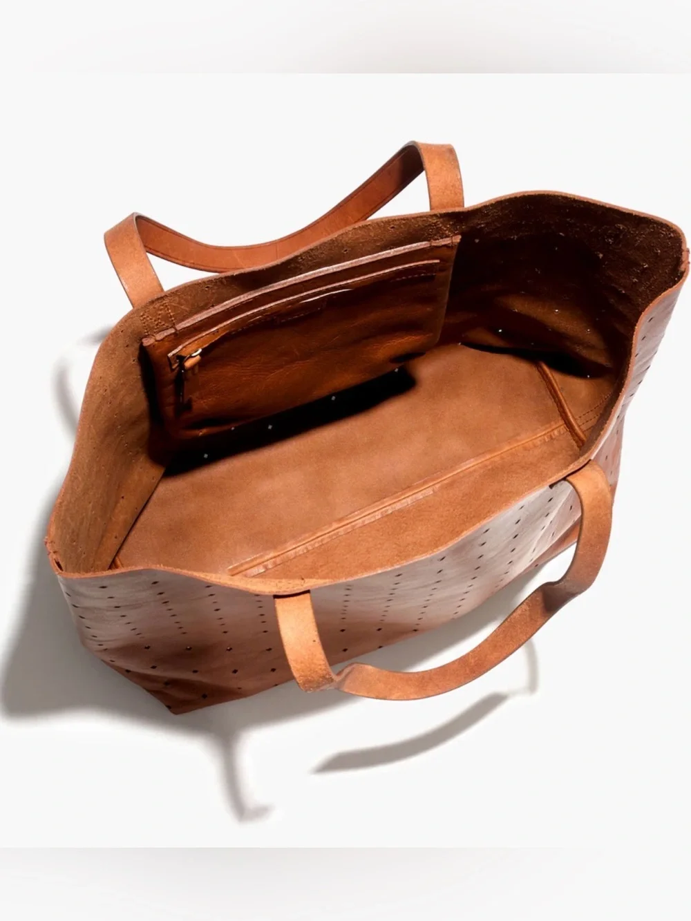 Madewell Perforated Leather Signature Tote – Rich Patina & Character